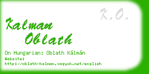 kalman oblath business card