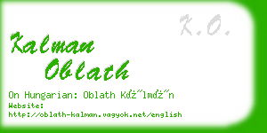 kalman oblath business card